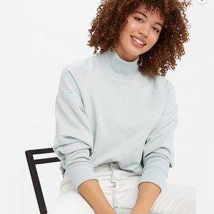 LEVI'S Sienna Mockneck Puff Sleeve Sweatshirt Pearl Gray S